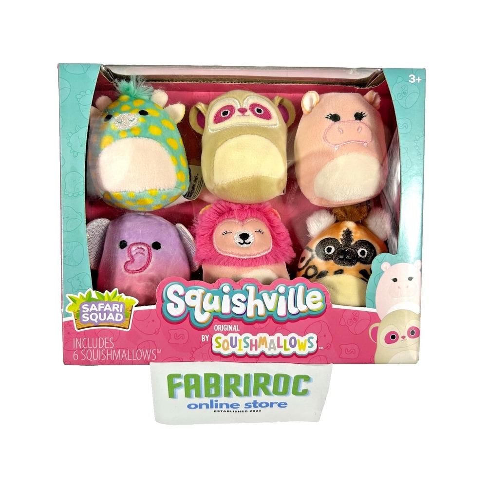 NEW! Squishmallows Squishville Safari Squad 6-Pack – 2" Mini Plush Figures !!!